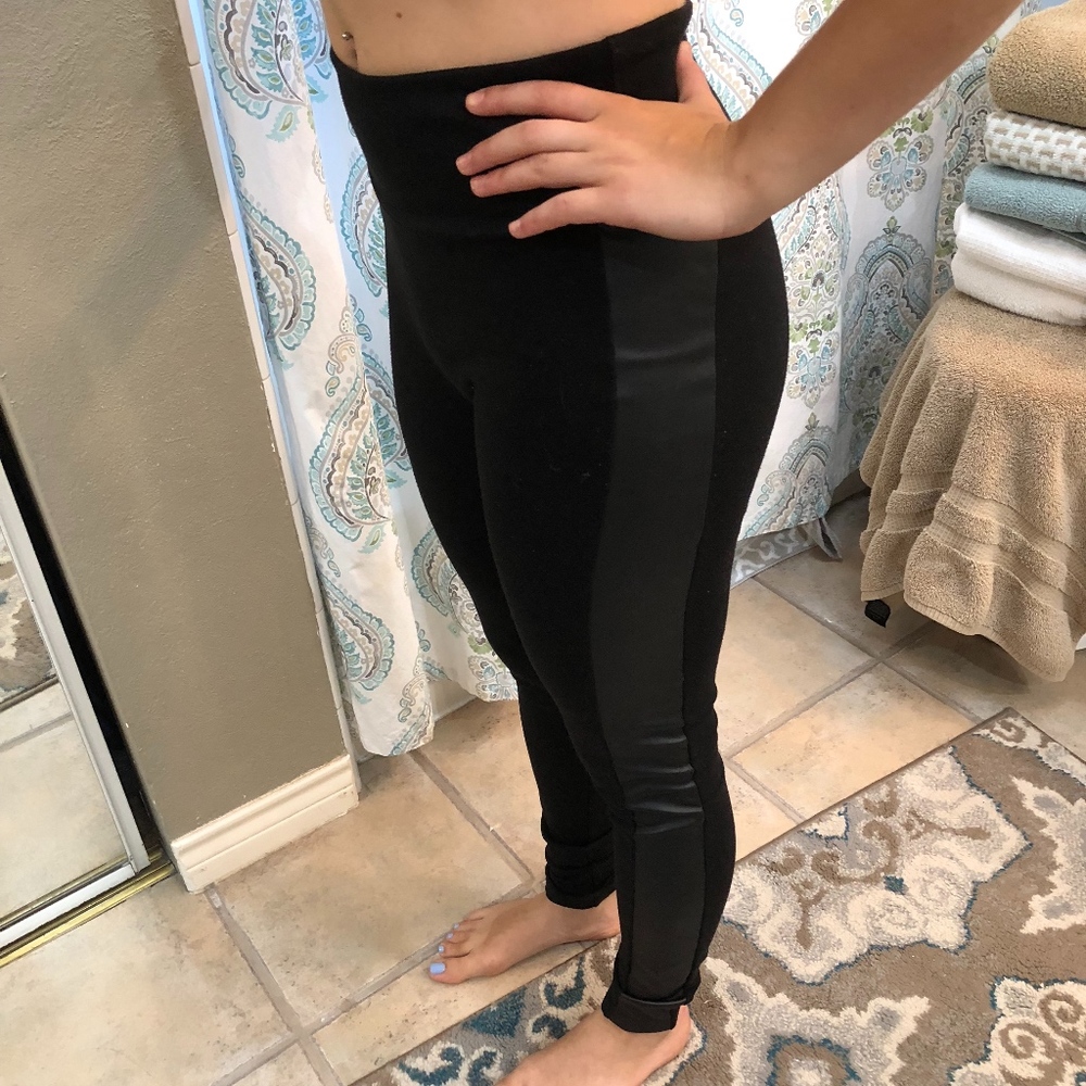 Spanx leather detail leggings